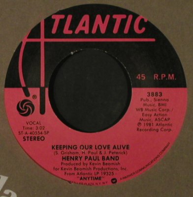 Paul Band, Henry: Hollywood Paradise/Keeping Our Love, Atlantic(3883), US, FLC, 1981 - 7inch - T2198 - 2,50 Euro