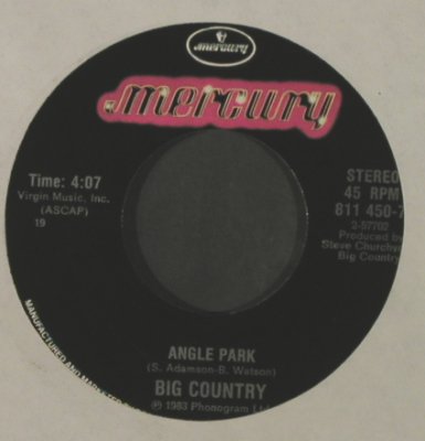 Big Country: Angle Park / Fields Of Fire, LC, Mercury(811 450-7), US, 1983 - 7inch - T2224 - 3,00 Euro