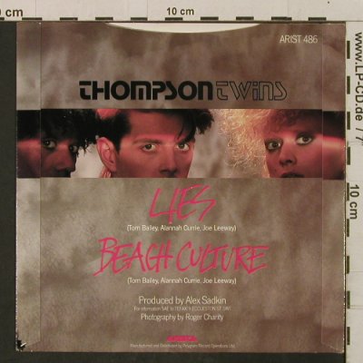 Thompson Twins: Lies / Beach Culture, Arista(ARIST 486), UK, 1982 - 7inch - T2269 - 1,50 Euro