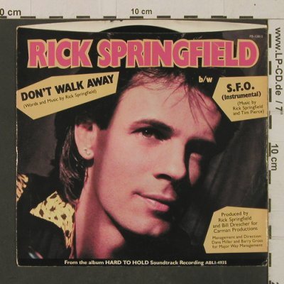 Springfield,Rick: Don't Walk Away / S.F.O., RCA(PB-13813), US, 1984 - 7inch - T2582 - 2,50 Euro