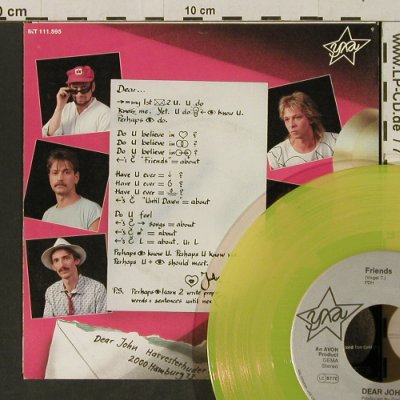 Dear John: Friends / Until Dawn, yellow vinyl, Yxa(INT 111.595), D,m-/vg+, 1985 - 7inch - T3266 - 2,00 Euro