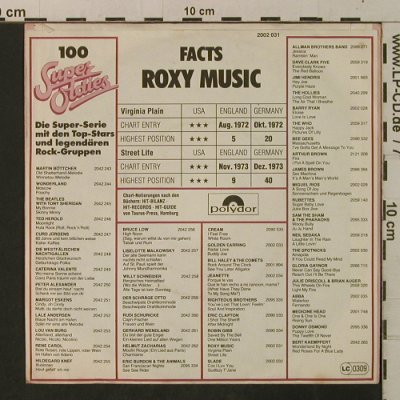 Roxy Music: Virginia Plain / Street Life, Polydor(2002031), D, Ri, 1973 - 7inch - T3320 - 2,50 Euro