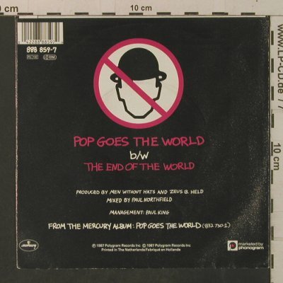 Men Without Hats: Pop Goes The World/End Of The World, Mercury(888 859-7), NL, 1987 - 7inch - T3326 - 2,50 Euro