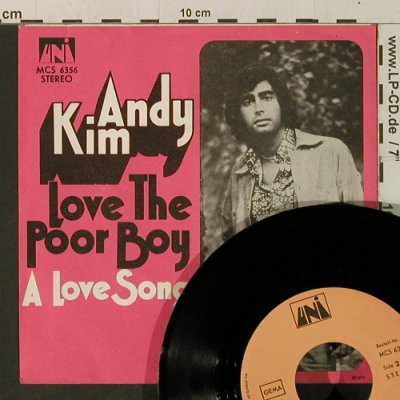 Kim,Andy: Love The Poor Boy, stamp on cover, UNI(MCS 6356), D, 1972 - 7inch - T3395 - 2,50 Euro