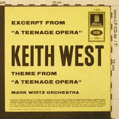 West,Keith: "A Teenage Opera",Theme from, Odeon-OnlyCover(O 23 597), D,vg+,  - Cover - T3930 - 2,50 Euro
