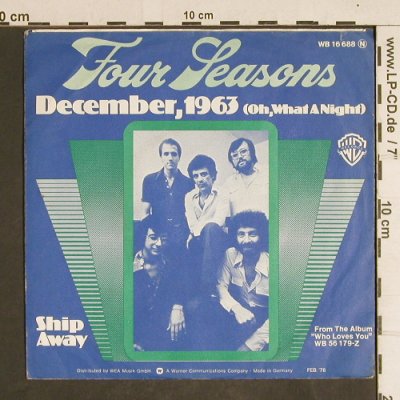 Four Seasons: December, 1963(Oh,What a Night), WB(WB 16 688), D, vg+/vg+, 1976 - 7inch - T4328 - 2,00 Euro