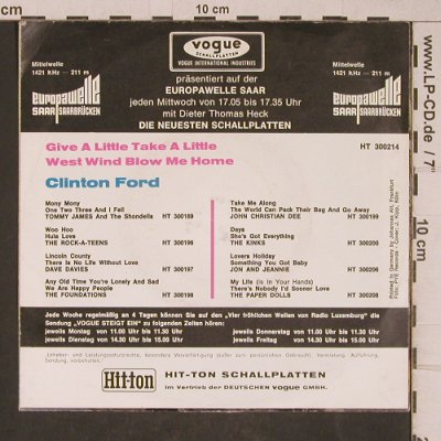 Ford,Clinton: give little take a little, vg+/vg+, PYE(HT 300214), D,  - 7inch - T5372 - 5,00 Euro