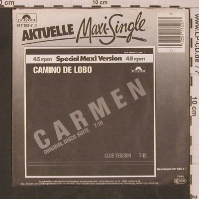 De Lobo,Camino: Carmen, Part 1&2, Polydor(817 152-7), D,  - 7inch - T5494 - 3,00 Euro