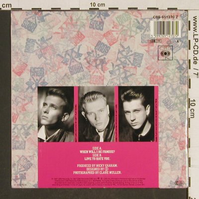 Bros: When will I be Famous ?, CBS(651270 7), NL, 1987 - 7inch - T576 - 2,50 Euro