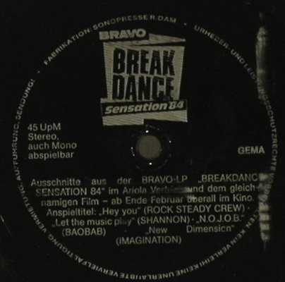 V.A.Break Dance Sensation: Ausschnitte a.d.Bravo-LP, FLEXI, Bravo(SHOL 3460), D,  - 7inch - S7490 - 2,00 Euro