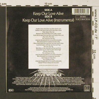 Wonder,Stevie: Keep our Love Alive, Motown(ZB 44013), D, 1990 - 7inch - S9083 - 3,00 Euro