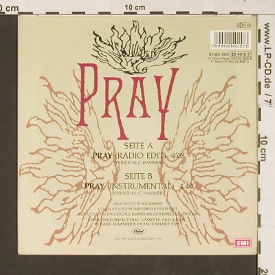 MC Hammer: Pray *2 (radio/instrum.), Capitol(20 4015 7), D, 1990 - 7inch - S9173 - 2,50 Euro