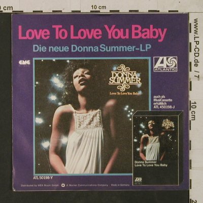Summer,Donna: Love To Love You Baby-US ChartVers., Atlantic(ATL 10 625-N), D+ Facts, 1976 - 7inch - T1761 - 20,00 Euro