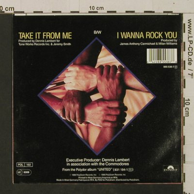 Commodores: Take It From Me / I Wanna Rock You, Polydor(885 538-7), D, 1986 - 7inch - T2529 - 2,00 Euro