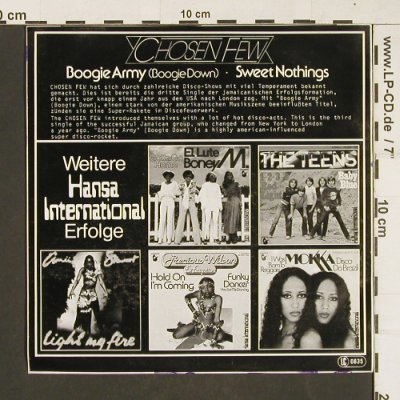 Chosen Few: Boogie Army(Boogie Down), Hansa(100 933-100), D, 1979 - 7inch - T36 - 3,00 Euro