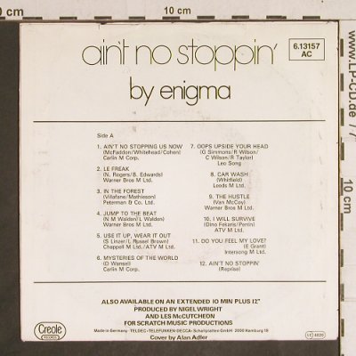 Enigma: Ain't no Stoppin'  by, m-/vg+, Creole(6.13157 AC), D, 1981 - 7inch - T4336 - 2,50 Euro