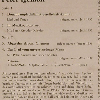 Igelhoff,Peter: Das schönste von damals, m-/vg-, Telefunken(UX 5607), D,  - EP - S7609 - 3,00 Euro