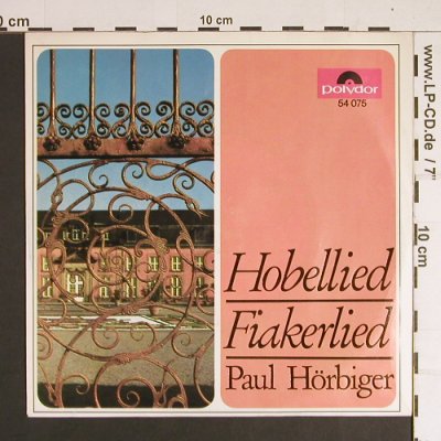 Hörbiger,Paul: Hobellied / Fiakerlied, Polydor(54 075), D, 1965 - 7inch - S8529 - 2,50 Euro