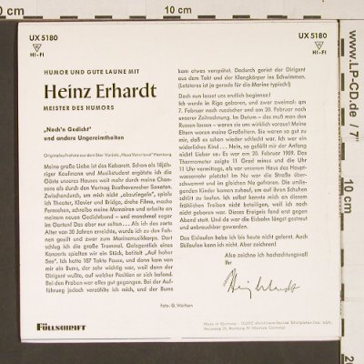Erhardt,Heinz: Humor und gute Laune mit, Telefunken(UX 5180), D,  - 7inch - S8835 - 4,00 Euro