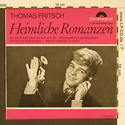 Fritsch,Thomas: Heimliche Romanzen, Polydor(E 76 589), D, 1964 - EP - S9983 - 4,00 Euro