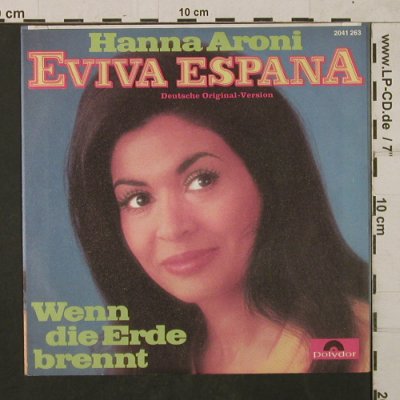 Aroni,Hanna: Eviva Espana/Wenn die Erde brennt, Polydor,Autogramm(2041 263), D, 1972 - 7inch - T1769 - 7,50 Euro