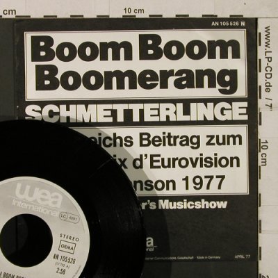 Schmetterlinge: Boom Boom Boomerang, GrandPrix, WEA,Musterplatte(AN 105 526), D, 1977 - 7inch - T1839 - 7,50 Euro