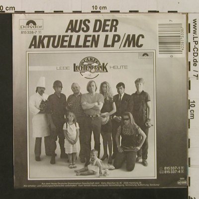 Lechtenbrink,Volker: Lebe heute / Ohne Dich, Polydor(815 338-7), D, 1983 - 7inch - T2373 - 2,50 Euro