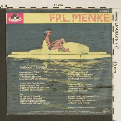 Frl.Menke: Tretboot in Seenot / Tag des Herrn, Polydor(810 077-7), D, 1982 - 7inch - T289 - 2,50 Euro