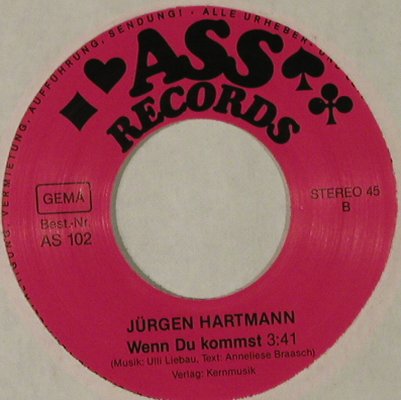 Hartmann,Jürgen: Wie ein Spiegel / Wenn Du kommst,LC, Ass Records(AS 102), D,  - 7inch - T2954 - 2,50 Euro