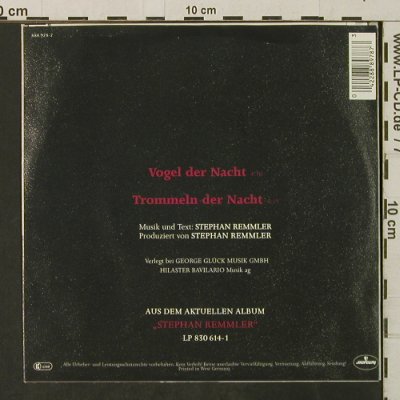Remmler,Stephan: Vogel der Nacht/Trommeln der Nacht, Mercury(888 978-7), D, 1987 - 7inch - T3229 - 2,00 Euro
