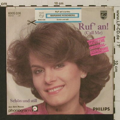 Rosenberg,Marianne: Ruf' An! / Schön und still, Philips(6005 036), D, 1980 - 7inch - T3371 - 2,50 Euro