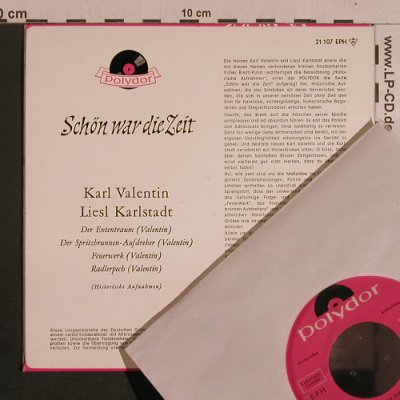 Valentin,Karl & Liesl Karlstadt: Schön war die Zeit, Polydor, Ri(21 107 EPH), D, Mono, 1959 - EP - T4386 - 3,00 Euro