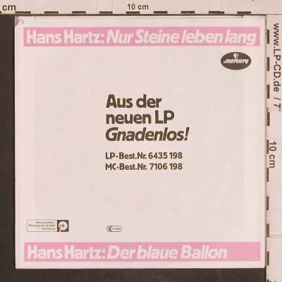 Hartz,Hans: Nur Steine leben lang, Merc.(810 431-7), D, 1983 - 7inch - T4571 - 2,50 Euro