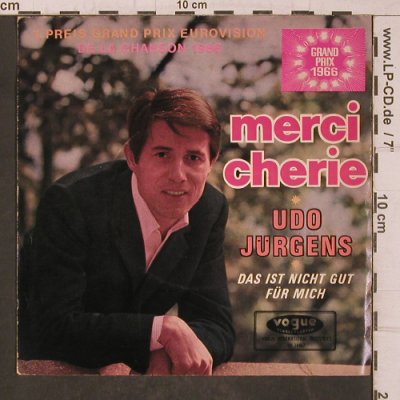 Jürgens,Udo: Merci Cherie, Gr.Prix '66, vg+/vg+, Vogue(DV 14467), D, 1966 - 7inch - T5609 - 3,00 Euro