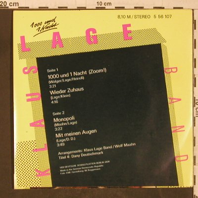 Lage,Klaus Band: 1000 und 1 Nacht +3, Amiga Quartett(5 56 107), DDR, 1984 - EP - T5618 - 4,00 Euro