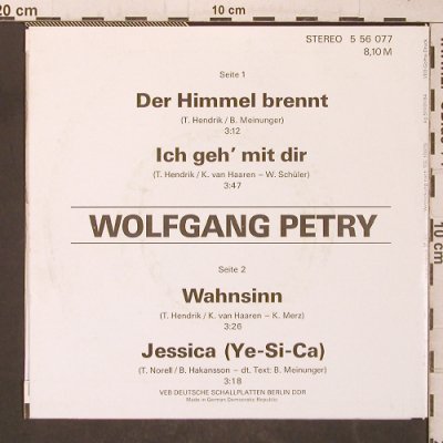 Petry,Wolfgang: Der Himmel brennt +3, Amiga Quartett(5 56 077), DDR, 1984 - EP - T5622 - 4,00 Euro