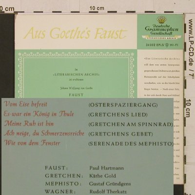 Faust: Erster Teil-P.Hartmann,Käthe Gold.., D.Gr.(34002), D, 1961 - EP - T2545 - 4,00 Euro