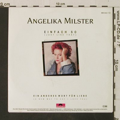 Milster,Angelika: Einfach so/Ein and. Wort für Liebe, Polydor(885 442-7), D, 1986 - 7inch - T3009 - 3,00 Euro
