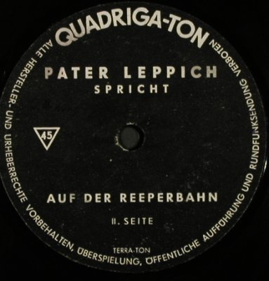 Pater Leppich: spricht auf der Reeperbahn,No Cover, Quadriga-Ton(), D,  - Flexi - T4078 - 25,00 Euro