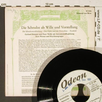 Die Schnulze als Wille+Vorstellung: Kabarett aus Wien(Bronner,Wehle.., Odeon,vg+/m-(O 41 446), D,Muster, 1961 - EP - T419 - 3,00 Euro