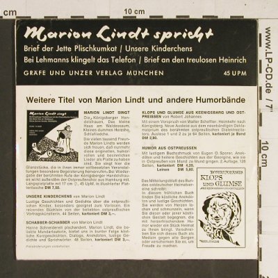 Lindt,Marion: Brief der Jette Plischkumat+3, Gräfe & Unzer(006175), D,  - EP - T453 - 3,00 Euro