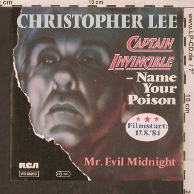 Lee,Christopher: Captain Invincible,Name your poison, RCA(PB 69210), D, 1984 - 7inch - T5648 - 11,00 Euro