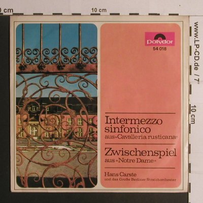 Carste,Hans/gr.Berliner Streichorch: Intermezzo sinfonico, Polydor(54 018), D, Mono, 1961 - 7inch - S7968 - 2,50 Euro