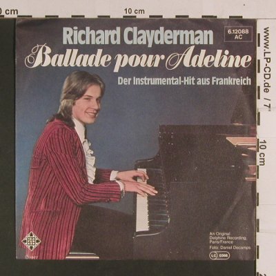Clayderman,Richard: Ballade Pour Adeline, Telefunken(6.12088 AC), D, 1977 - 7inch - S8107 - 2,50 Euro