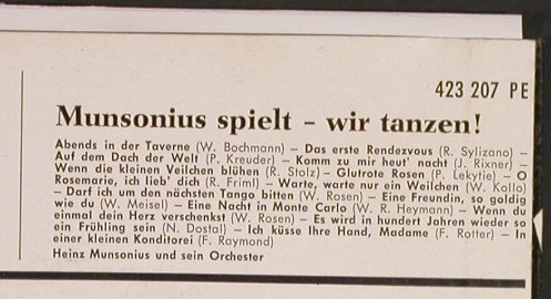 Munsonius,Heinz  - u.sein Orch.: spielt - wir tanzen, Philips(423 207), D,  - 7inch - S8478 - 3,00 Euro