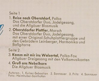 V.A.Urlaubsgrüße aus Oberstdorf: und dem Walsertal, Telefunken(UX 5083), D,  - EP - S8500 - 3,00 Euro