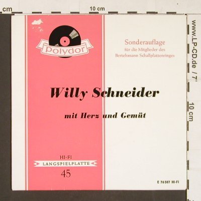 Schneider,Willy: mit Herz und Gemüt, Polydor/DSC(E 76 507), D, 1959 - EP - S9688 - 3,00 Euro