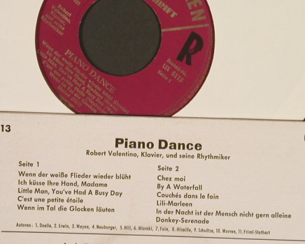 Valentino,Robert-Klavier-Rhythmiker: Piano Dance, Telefunken(UX 5113), D,  - EP - S9695 - 4,00 Euro