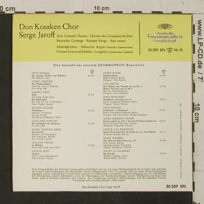 Don Kosaken Chor Serge Jaroff: Russische Gesänge, D.Gr.(30 209 EPL), D, 1961 - EP - T2713 - 3,00 Euro