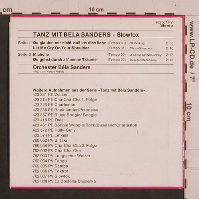 Sanders,Bela: Tanz Mit - Slowfox, Philips(762 007 PV), D,  - EP - T4368 - 3,00 Euro